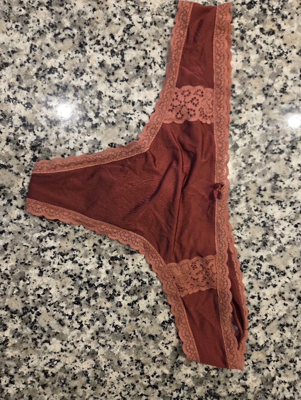 aerie Lace-Trim Bikini Panty — Terracotta Rust